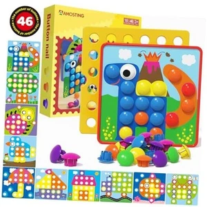  Matching Mosaic Pegboard – Sensory Early Educational Kids Activity, Gifts for  - Picture 1 of 7