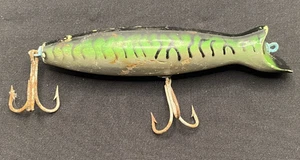 Vintage Stan Gibbs Botle Casting Swimmer Fishing Lure Wood Lure 6.5" - Picture 1 of 6