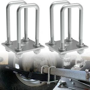 Square U-Bolt Kit for Boat Trailer Mounting Axle Leaf Springs Zinc(4 U-Bolt +... - Picture 1 of 7