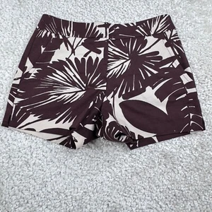 Trina Turk Corbin 2 Shorts Floral Brown Tan Womens 00 NEW - Picture 1 of 9