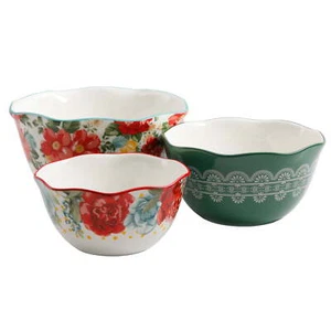 The Pioneer Woman Vintage Floral 3Piece Serving Bowl Set Dishwasher Safe Durable - Picture 1 of 5