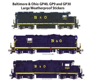 Pegatinas Andy Fletcher grandes de 2,5""x8-9"" de Baltimore y Ohio GP40, GP9 y GP30 3 - Imagen 1 de 1