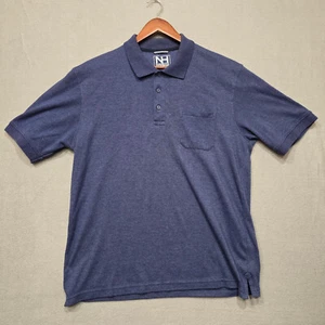 North Hudson Performance Mens Blue Pullover Short Sleeve Polo Shirt Size Large - Picture 1 of 5