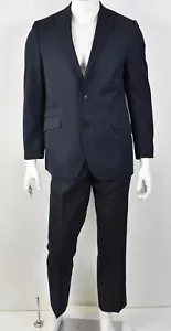 JF J. Ferrar Navy Stripe Peak Lapel Ticket Pkt Dual-Vent 2-Piece Suit 42R x 34W - Picture 1 of 7