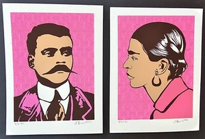 FRIDA KAHLO + EMILIANO ZAPATA #2 Signed Screenprints Honor MEXICAN Culture Icons - Picture 1 of 6