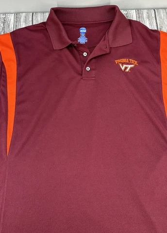 Virginia Tech Hokies short sleeve maroon and orange men’s Large polo NCAA Cover