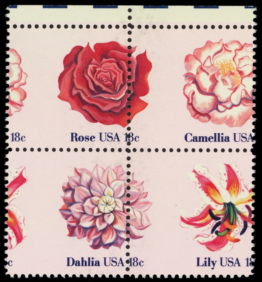 1876a, Mint NH 18¢ Misperforated Error Freak Block - Flowers - Stuart Katz - Image 1 of 1