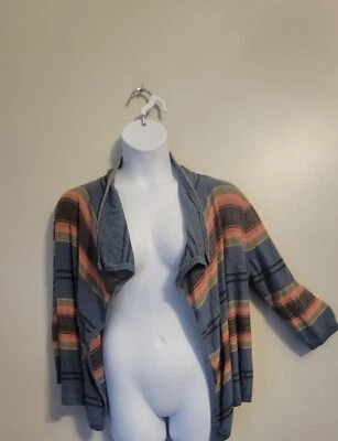 Chaps 牛仔开襟针织开衫毛衣条纹垃圾 XL — 第 1/4 张图片