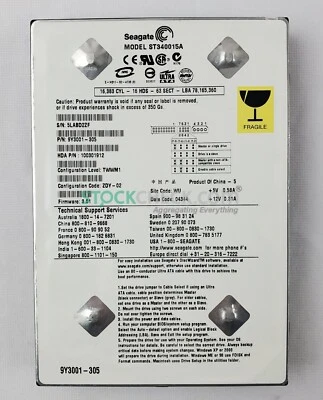 Seagate ST340015A Hard Disk Drive | Barracada 40GB ATA/100 HD 12.5MS 5400RPM  - Image 1 of 2