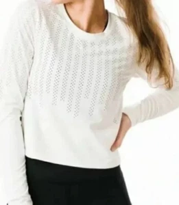 Women's ZYIA Active White Chillcicle Long Sleeve Athletic Shirt Large Gym Yoga - Picture 1 of 10