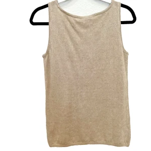 Talbots Top Womens Petite Linen knitted beige - Picture 1 of 5