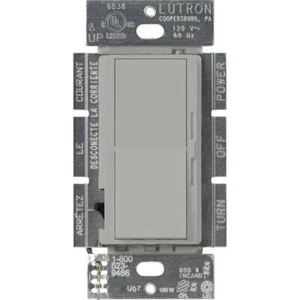 Diva LED+ Dimmer Switch for Dimmable LED and Incandescent Bulbs, or 3-Way, Gray - Picture 1 of 11
