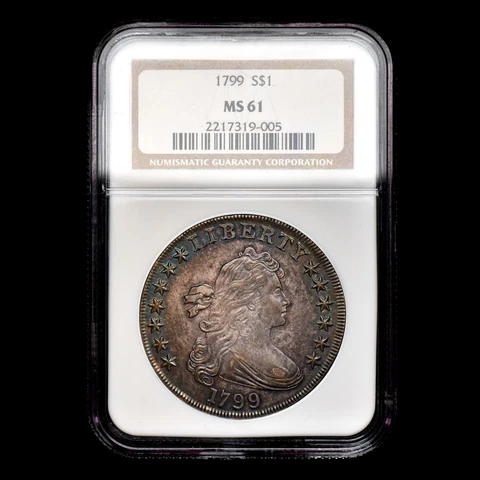 1799 DRAPED BUST SILVER DOLLAR ✪ NGC MS-61 ✪ $1 ORIGINAL SURFACES UNC ◢TRUSTED◣ Cover
