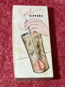 Scatole moderne vintage metà secolo swizzle stick sippers set 6 agitatori bevande bar - Foto 1 di 11