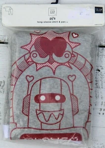 BABY GAP Girls NEW Size 12-18 months Valentine Robot Long Sleeve 2 Pc Pajama PJs - Picture 1 of 2
