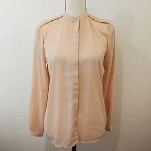 English Laundry Epaulet Shoulders Long Sleeve Button Down Blouse Size M - Picture 1 of 12