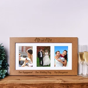 Mr & Mrs Wedding Engagement & Honeymoon picture photo frame 6"x4" B48-1 - Picture 1 of 1