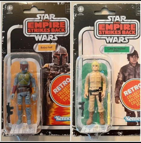 Star Wars Retro Collection The Empire Strikes Back Lot of 2. Boba Fett & Luke Cover