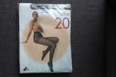 C&A Satin 2 Paar Feinstrumpfhosen Gr. L Schwarz 20 den seidig glänzend Neu OVP - Bild 1 von 2