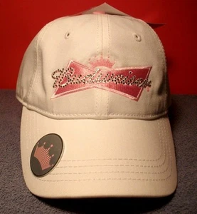 Budweiser Ladies Baseball Cap Hat White/Pink 2008 Adjustable NEW - Picture 1 of 7