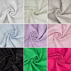 Quilted Polycotton Fabric 2oz Wadding Backed Quilting Padded Diamond Material - Picture 1 of 41