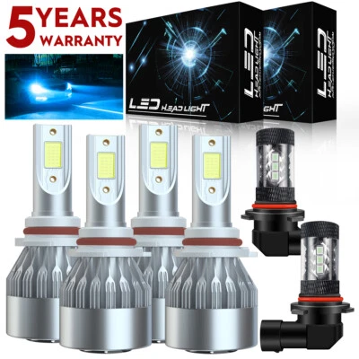 For Jeep Commander 2006-2010 6x 8000K LED Headlight Hi/Lo + Fog Light Bulbs Kit - Image 1 of 4