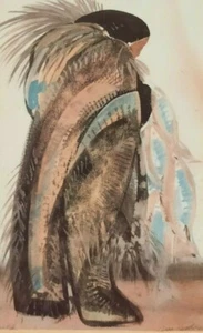 Anna Hawthorne-2 prints  - framed  "Four Fish " & "Yellow Amautik"Inuit themes. - Picture 1 of 12