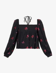 CIAO LUCIA Embroidered Corina Floral Square Neck Prairie Halter Top BNWT SMALL - Picture 1 of 5