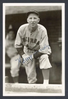 1946 George Burke Type 1 Signed Harry Hank Gowdy 4”x 6” Photo Auto d.1966 Reds - Image 1 of 2
