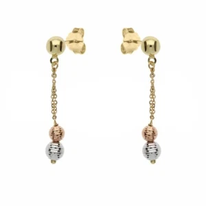 Orecchini pendenti con sfere diamantate in Oro 18 Carati - Picture 1 of 1