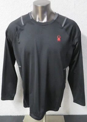 Mens Spyder Active Black Crewneck Long Sleeve Pullover Sweater Size L Polyester - Image 1 of 4