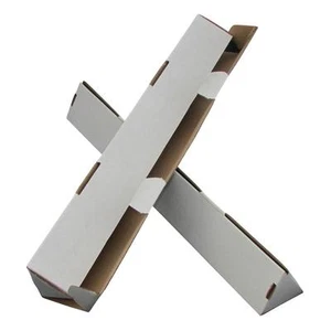 100 x Triangle Cardboard Mailing Tubes 660x100mm White Packaging Carton Box - Picture 1 of 1