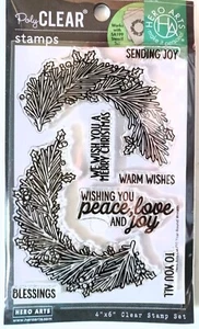 Year Round Wreath Christmas Clear Stamp Set by Hero Arts CM710 NEW! - Picture 1 of 3