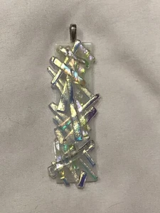 Glasanhänger für Halskette, gelb/lila/blau/rosa Farbtöne - Bild 1 von 2