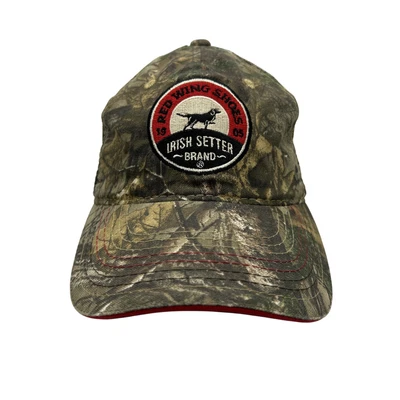 Red Wing Shoes Irish Setter Hat Cap Snap Back Camo Hunting Mesh Trucker - Image 1 of 4