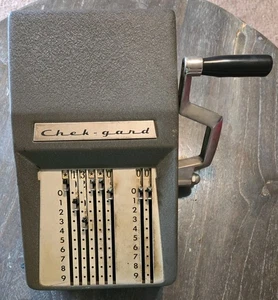 VINTAGE METAL SAFEGUARD CHEK-GARD CHECK WRITING PRINTING MACHINE LANSDALE, PA - Picture 1 of 5