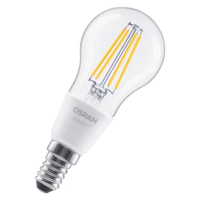 OSRAM SMART+ LED-Lampe, P40, 4W, 2700K, E14, Kerzenform, Filament, klar, - Bild 1 von 4