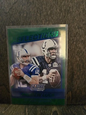 2016 Score Reflections Green Andrew Luck Peyton Manning #4 HOF Colts - Image 1 of 2