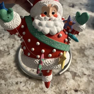 Department 56 Weihnachtsmann Ornament 6 Zoll nicht mehr produziert handbemalt gepunktet Sterne Mond - Bild 1 von 8