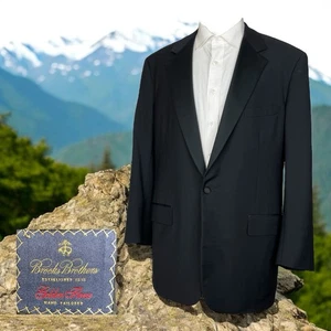 Brooks Brothers Hecho en EE. UU. Traje Chaqueta Para Hombres 42L 44L Negro Lana Sólida - Imagen 1 de 11