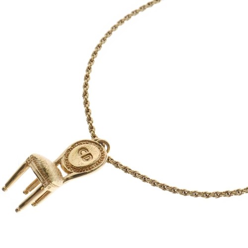 Collana Christian Dior logo CD motivo sedia oro accessorio GP ottima