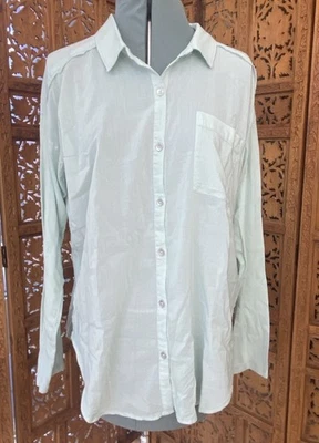 Splendid Paige Button Down Shirt Light Aqua Size Medium NWT - Image 1 of 4