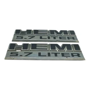 2006-2012 DODGE RAM 1500 2500 HEMI 5.7 LITER CHROME FENDER EMBLEMS OEM Set Of 2 - Picture 1 of 12