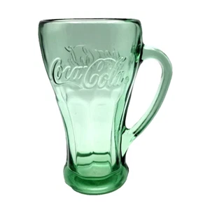 Taza de vidrio vintage Libbey verde Coca Cola Cola 14 onzas con mango pesado - Imagen 1 de 10