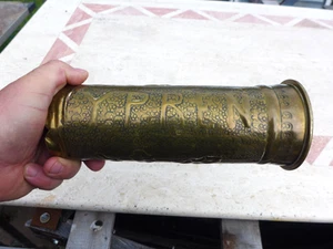 WW1 Ypren Grabenkunst Vase Düsseldorf Sammler Unikat Dekoration Haus Mann Höhle - Bild 1 von 10