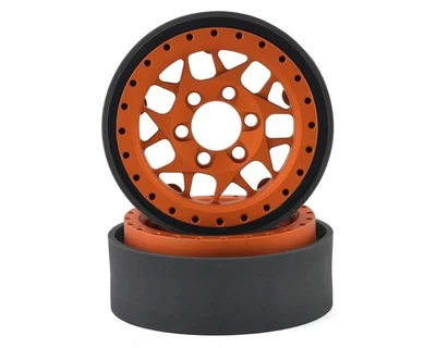 Vanquish Products KMC XD127 Bully 1.9" Beadlock Crawler Wheels (Orange) (2) - Image 1 of 3