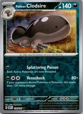 Paldean Clodsire - Reverse Holo Uncommon SV03: Obsidian Flames 129/197 NM - Image 1 of 2