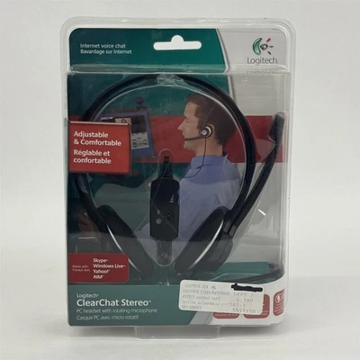 Logitech ClearChat Stereo PC Headset Rotating Microphone Windows XP Vista 2000 - Image 1 of 4