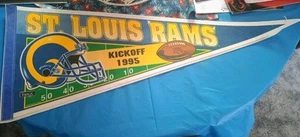 ST LOUIS RAMS TEAM NFL KICKOFF 1995 FOOTBALL PENNANT BANNER WINCRAFT VINTAGE - Picture 1 of 3