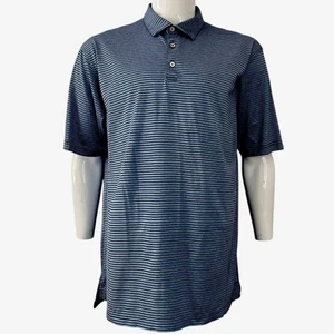Camisa Polo de Golf Peter Millar Hombre Talla XL Corona Azul Blanco Rendimiento - Imagen 1 de 3